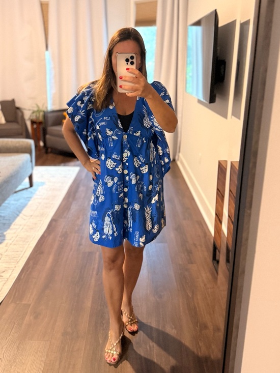 FARM Rio Dresses & Skirts - FARM Rio Blue White Tropical Mini Dress